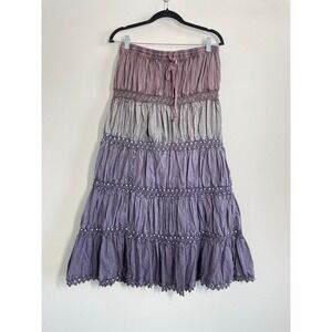 Just Cruising Skirt Women Free Size Purple Broom Maxi Goblincore Shabby Chic